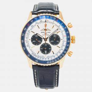 Breitling Navitimer RB0137 Automatic White 18K Rose Gold Men's Wristwatch 46 mm