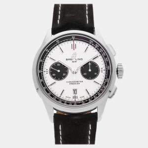 Pre-Owned Breitling Premier B01 Chronograph AB0118221G1X2 Automatic Silver Men's Wristwatch 42 mm