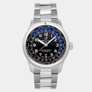 Pre Owned Pre-Owned Breitling Aviator 8 B35 Unitime 43 AB3521U41B1A1 Automatic Black Stainless Steel Men's Wristwatch 43 mm