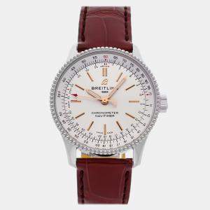 Pre Owned Breitling Navitimer A17395211A1P5 Automatic White MOP Stainless Steel Women’s Wristwatch 35 mm