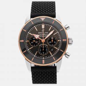 Pre Owned Breitling Superocean Heritage UB01621A1M1S1 Automatic Black Stainless Steel 18k Rose Gold Men’s Wristwatch 44 mm