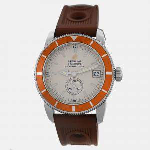 Pre Owned Breitling Superocean Heritage A37320 Automatic Cream Stainless Steel Men's Wristwatch 38 mm