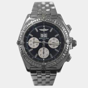 Pre Owned Breitling Crosswind A43355 Automatic Black Stainless Steel Men's Wristwatch 44 mm