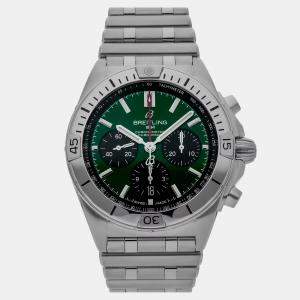 مملوكة مسبقًا Breitling Chronomat AB0134101L1A1 Automatic Green Stainless Steel Men’s Wristwatch 42 mm