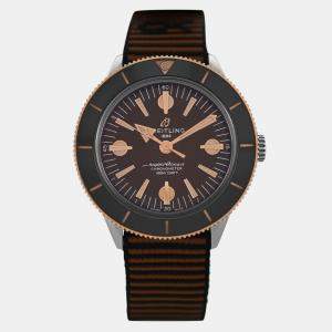 مملوكة مسبقًا Breitling Bronze 18k Rose Gold Stainless Steel Superocean Heritage U103701A1Q1W1 Automatic Men's Wristwatch 42 mm