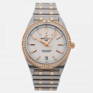 Pre Owned Pre-Owned Breitling Chronomat Automatic U10380591A1U1 Silver Stainless Steel 18k Rose Gold Men's Wristwatch 36 MM