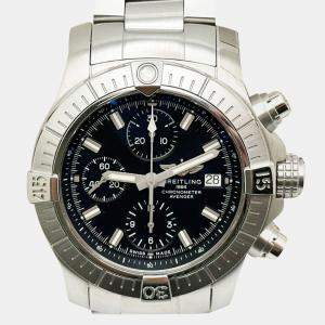 Pre Owned Breitling Avenger Chronograph A13385 Automatic Black Stainless Steel Men's Wristwatch 43 mm