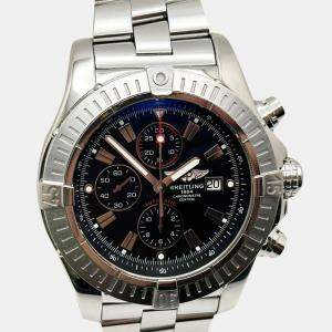 Pre Owned Breitling Super Avenger A13370 Automatic Black Stainless Steel Men's Wristwatch 48 mm