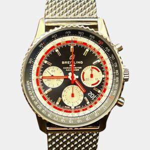 Pre Owned Breitling Navitimer AB0121 Automatic Black Stainless Steel Men's Wristwatch 43 mm