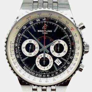 Pre Owned Breitling Montbrillant A23351 Automatic Black Stainless Steel Men's Wristwatch 47 mm