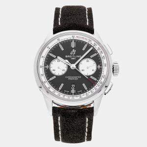 Pre Owned Pre-Owned Breitling Premier B01 Chronograph AB0118371B1X1 Black Automatic Stainless Steel Men's Wristwatch 42 mm
