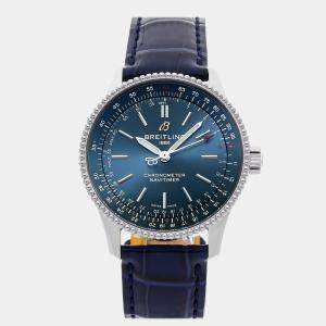 Pre Owned Pre-Owned Breitling Navitimer A17395161C1P2 Blue Automatic Stainless Steel Men's Wristwatch 35 mm