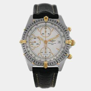 Pre Owned Breitling Chronomat B13048 Automatic White 18k Yellow Gold Stainless Steel Men's Wristwatch 40 mm