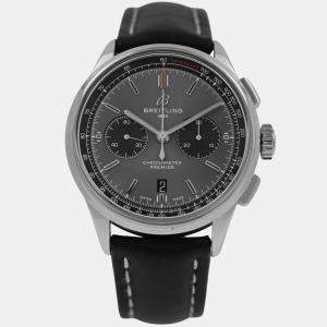 Pre Owned Breitling Premier B01 AB0118 Automatic Grey Stainless Steel Men's Wristwatch 42 mm