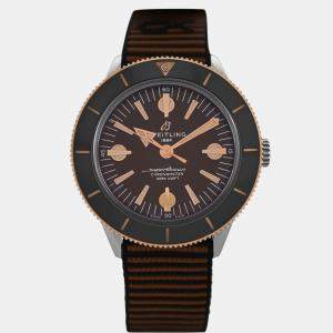 Pre Owned Breitling Superocean Heritage '57 Outerknown U10370 Automatic Brown 18k Gold Men's Wristwatch 42 mm