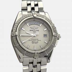Pre Owned Breitling Headwind A45355 Automatic White Stainless Steel Men's Wristwatch 43 mm