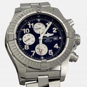 Pre Owned Breitling Super Avenger A13370 Automatic Black Stainless Steel Men's Wristwatch 48 mm