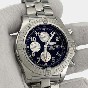 Pre Owned Breitling Super Avenger A13370 Automatic Black Stainless Steel Men's Wristwatch 48 mm