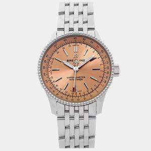 Pre Owned Pre-Owned Breitling Navitimer A17395201K1A1 Brown Automatic Stainless Steel Men's Wristwatch 35 MM