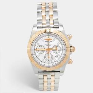 مملوكة مسبقًا ساعة يد رجالية بريتلينغ كرونومات CB011012/A698-375C قرص أم اللؤلؤ ألماس ذهب وردي 18 قيراط ستانلس ستيل 44 مم