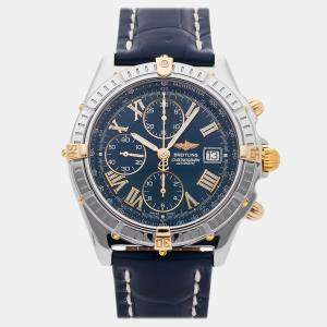 مملوكة مسبقًا ساعة يد رجالية بريتلينغ كروسويند أوتوماتيك ذهب أصفر عيار 18 قيراط ستانلس ستيل زرقاء مستعملة 42 مم