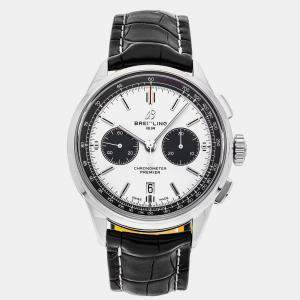 Pre Owned Pre-Owned Breitling Premier B01 Chronograph AB0118221G1P1 Black Automatic Stainless Steel Men's Wristwatch 42 MM