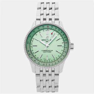 Pre Owned Pre-Owned Breitling Navitimer A17395361L1A1 Green Automatic Stainless Steel Men's Wristwatch 42 MM