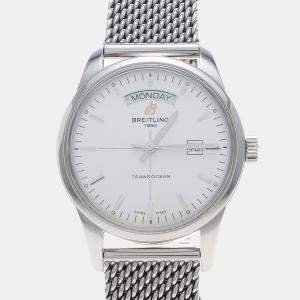 مملوكة مسبقًا Breitling Transocean A45310 Automatic Stainless Steel Men's Wristwatch 43 mm
