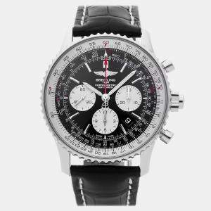 مملوكة مسبقًا Pre-Owned Breitling Navitimer Rattrapante Chronograph AB031021/BF77 Black Automatic Stainless Steel Men's Wristwatch 45 mm