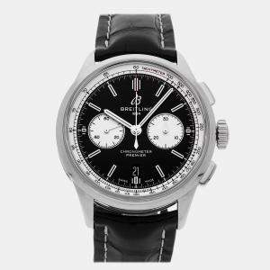 Pre Owned Pre-Owned Breitling Premier B01 Chronograph AB0118371B1P1 Black Automatic Stainless Steel Men's Wristwatch 42 MM