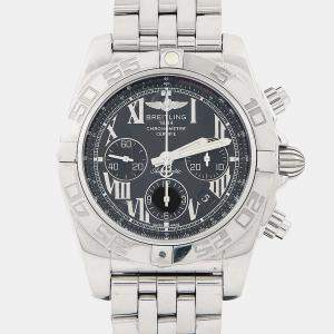 Pre Owned Breitling Chronomat Chronograph AB0110 Automatic Black Stainless Steel Men's Wristwatch 44mm
