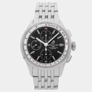 Pre Owned Pre-Owned Breitling Premier Chronograph A13315351B1A1 Black Automatic Stainless Steel Men's Wristwatch 42 MM