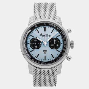 Pre Owned ساعة بريتلينغ توب تايم AB01764A1C1A1 أوتوماتيكية زرقاء من الفولاذ المقاوم للصدأ للرجال 41 ملم