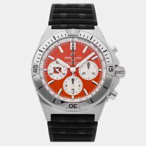 Pre Owned Breitling Chronomat B01 NFL Cincinnati Bengals AB01342B1O1S1 Orange Stainless Steel Automatic Men's Wristwatch 42mm
