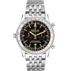 Breitling Black Stainless Steel Chronomatic Limited Edition A41350 Men's Wristwatch 41 MM