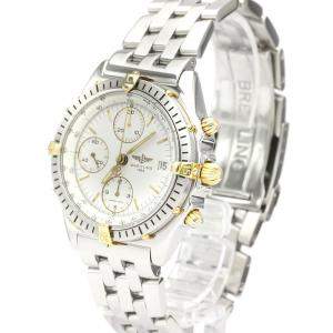 Breitling White 18K Yellow Gold And Stainless Steel Chronomat Automatic Men's Wristwatch 40 MM