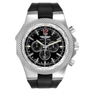 Breitling Black Stainless Steel Bentley GMT A47362 Men's Wristwatch 49 MM