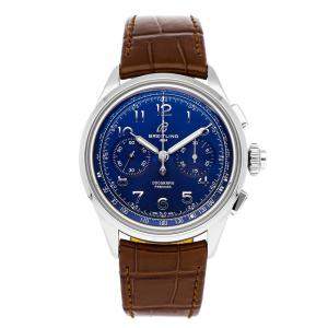 Breitling Blue Stainless Steel Premier B15 Duograph AB1510171C1P1 Men's Wristwatch 42MM