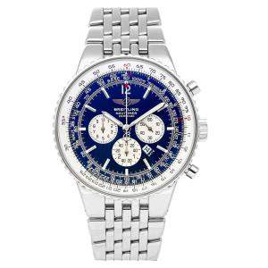 Breitling Blue Stainless Steel Navitimer Heritage A3534012/C538 Men's Wristwatch 42MM