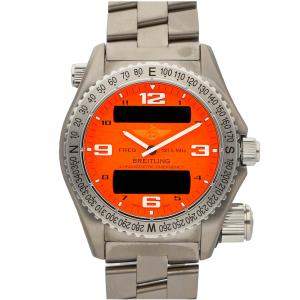 ساعة يد رجالية بريتلينغ بروفيشنال E7632110 / O500  تيتانيوم  برتقالية 42مم