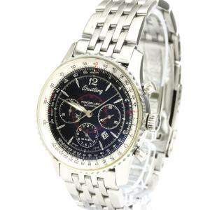 Breitling Black Stainless Steel Navitimer Montbrillant Automatic A41330 Men's Wristwatch 38 MM
