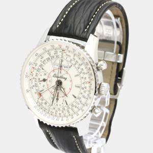 Breitling Silver Stainless Steel Navitimer Montbrillant Datora A21330 Automatic Men's Wristwatch 42 mm