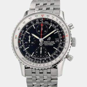 Breitling Black Stainless Steel Navitimer Chronograph A13324 Men's Wristwatch 42 mm