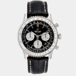 Breitling Black Stainless Steel Navitimer AB0121 Automatic Men's Wristwatch 43 mm
