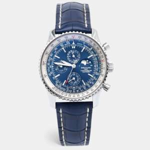 Breitling Blue Stainless Steel Alligator Navitimer 1461 Limited Edition A19370 Men's Wristwatch 46 mm 