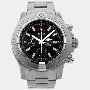 Breitling Black Stainless Steel Super Avenger A13375101B1A1 Automatic Chronograph Men's Wristwatch 48 mm