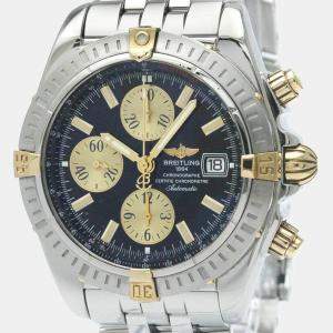 Breitling Black Yellow Gold Stainless Steel Chronomat B13356 Automatic Men's Wristwatch 44 mm