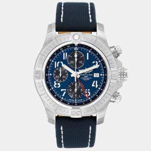 Breitling Blue Stainless Steel Avenger Automatic Men's Wristwatch 45 mm