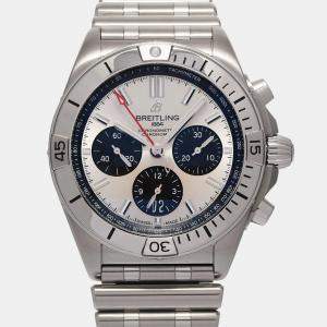 Breitling Silver Stainless Steel Chronomat AB0134 Automatic Men's Wristwatch 42 mm