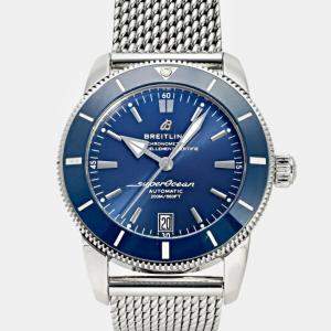 Breitling Blue Stainless Steel Superocean Automatic Men's Wristwatch 42 mm